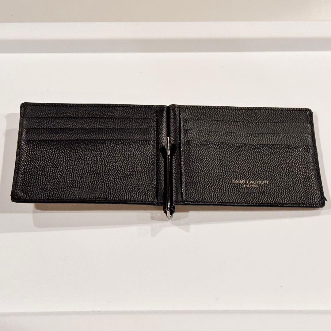 BANKSY【イヴ サン ローラン】 マネークリップ レザー ブラック