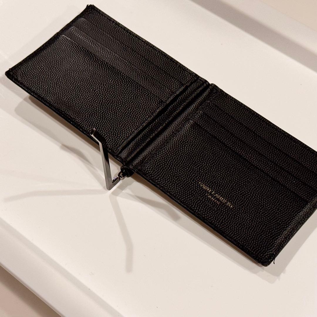 BANKSY【イヴ サン ローラン】 マネークリップ レザー ブラック