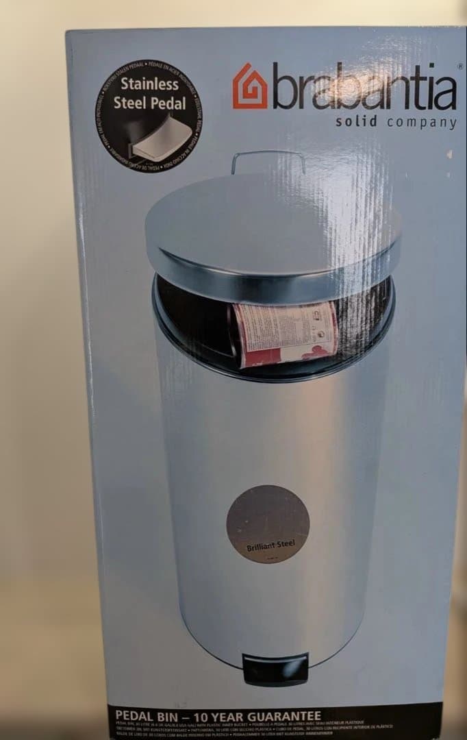 【未使用品】ブラバンシア Brabantia ゴミ箱 30l ペダル付