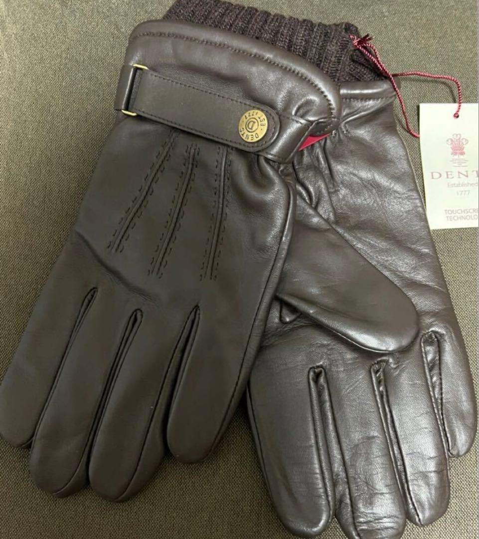 新品　DENTS デンツ　レザー　バックル　手袋 M ブラウン