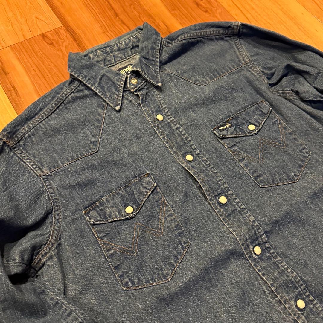 80s USA製 Wrangler 70127MW デニムシャツ ウエスタン
