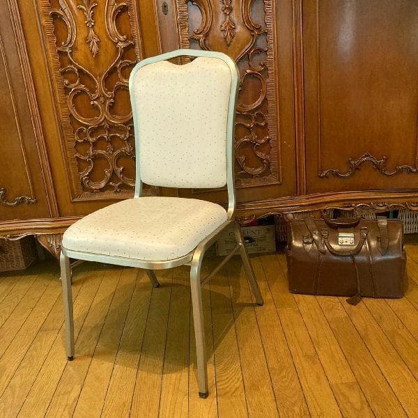 ヴィンテージ*ホウトク*古い アルミフレーム ドット アームレス チェア1脚