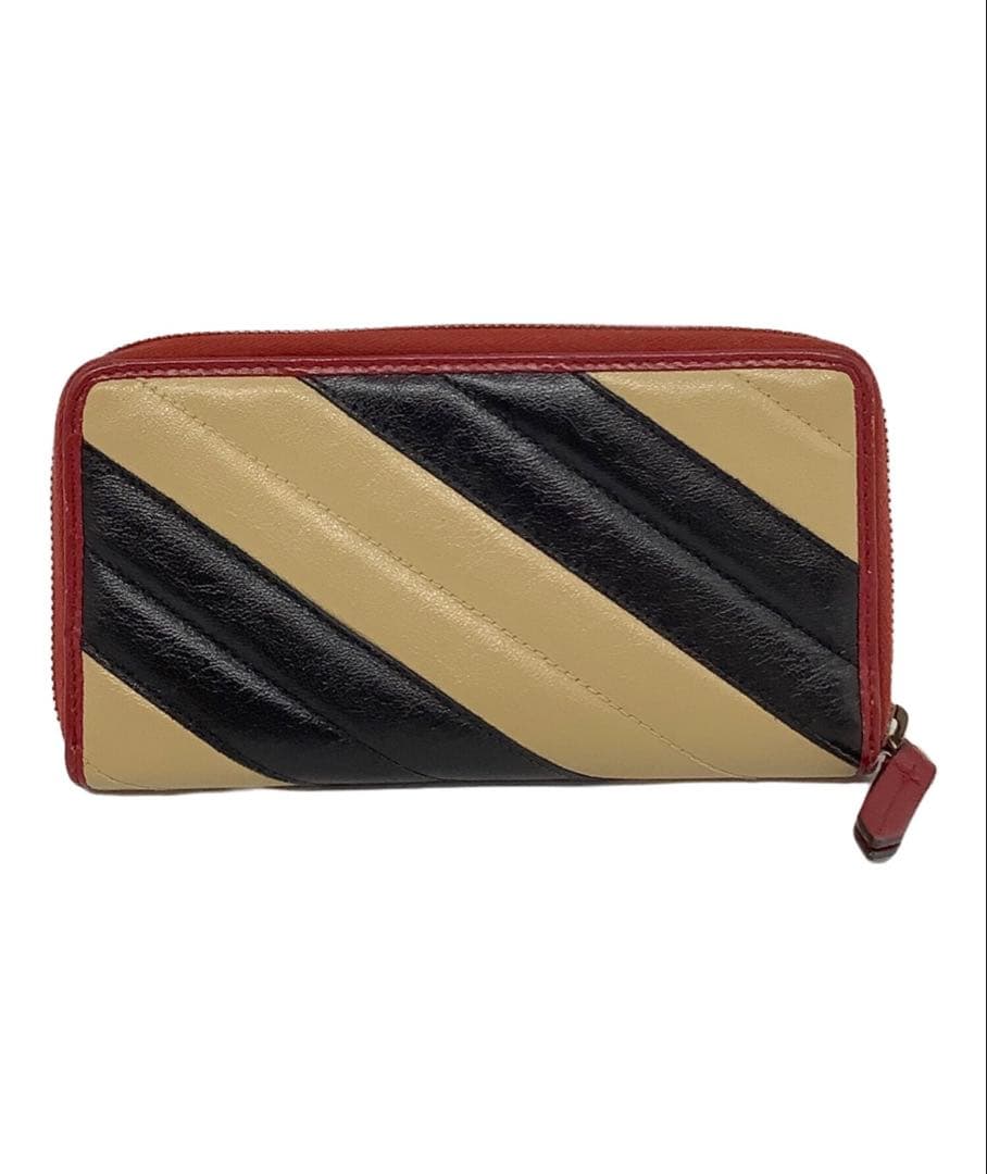 GUCCI レザー長財布 ストライプデザイン