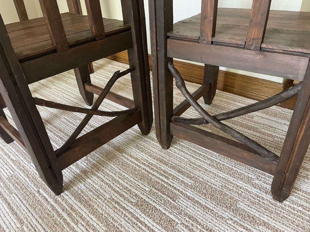 エスニック椅子　アジアン椅子　アジアンチェア　2脚セット2人掛けダイニング