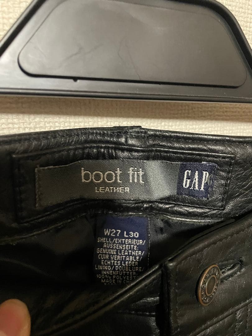 Old Gap レザーパンツ 本革 ブラック カニエウエスト