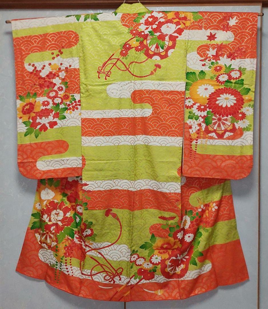 NA64アンティーク子供着物ジュニアサイズ正絹めちゃくちゃ綺麗着丈140裄丈59