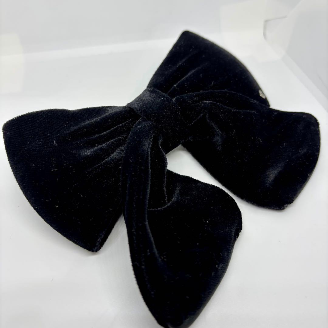 【美品】アレクサンドルドゥパリ バレッタ リボン ベロア 黒 ヘアアクセ