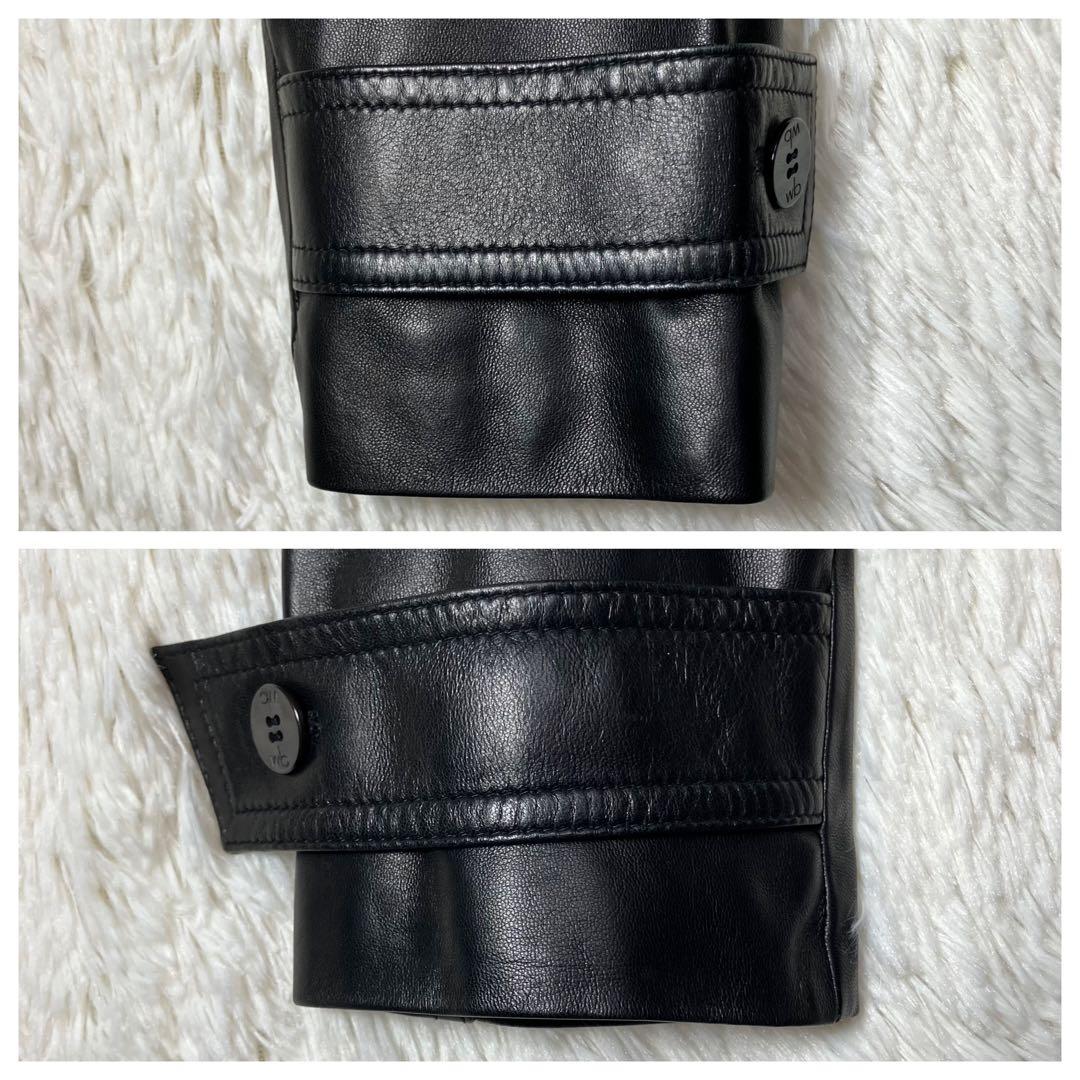 極美品 wb ビギ BIGI レザー トレンチコート 羊革 ベルト シルク M