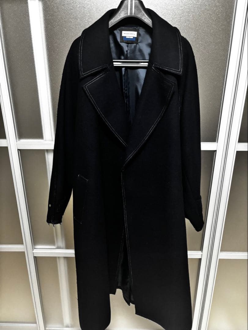 SUPER140Sウールカットオフステッチダブルオーバーコート　メゾンスペシャル