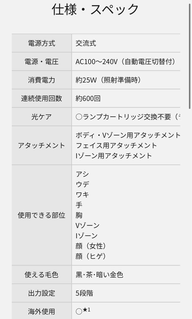 Panasonic ES-WH77 脱毛器