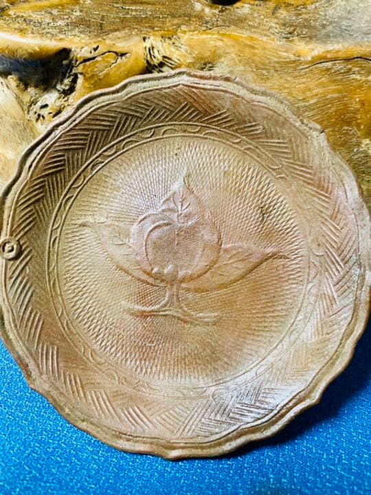 蔵の中の金庫より　備前焼素焼き　幕末〜 繊細彫　5客　骨董　大珍品