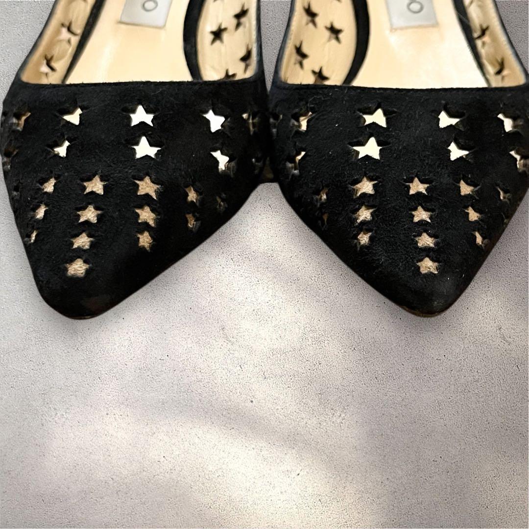 美品✨ ジミーチュウ パンプス ブラック スターパンチング スエード 37