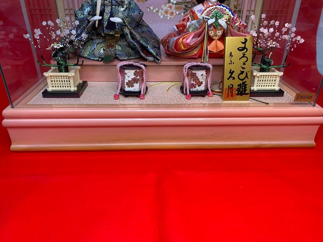 東京久月　雛人形ガラスケース入り親王飾り・間口約５０×奥行約３１×高さ約３７㎝