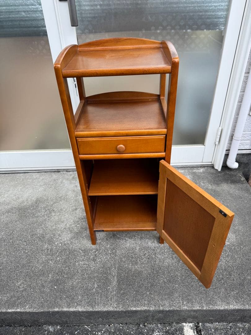 カリモク　木製　棚　キャビネット　引き出し　アンティーク　レトロ