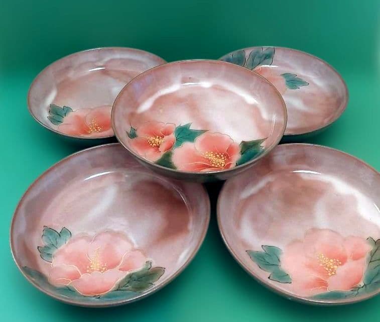 【土淵陶あん】清水焼　京焼　中皿　5枚