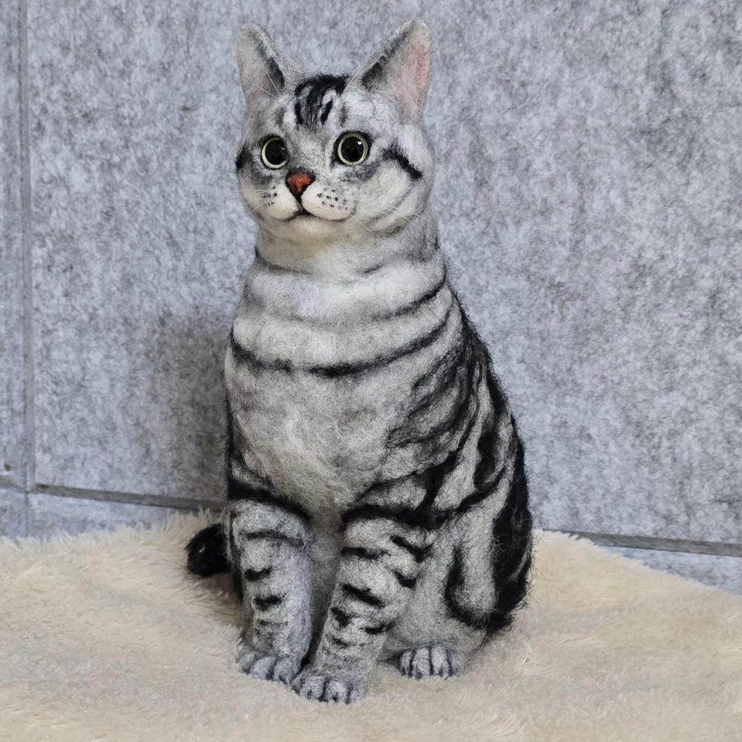 羊毛フェルト オーダー猫 Happyプロフ読んでね様