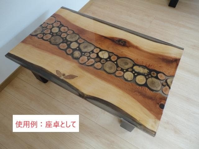 天然木　木の切り株を埋め込んだレジンテーブル　1050×645mm ・天板のみ