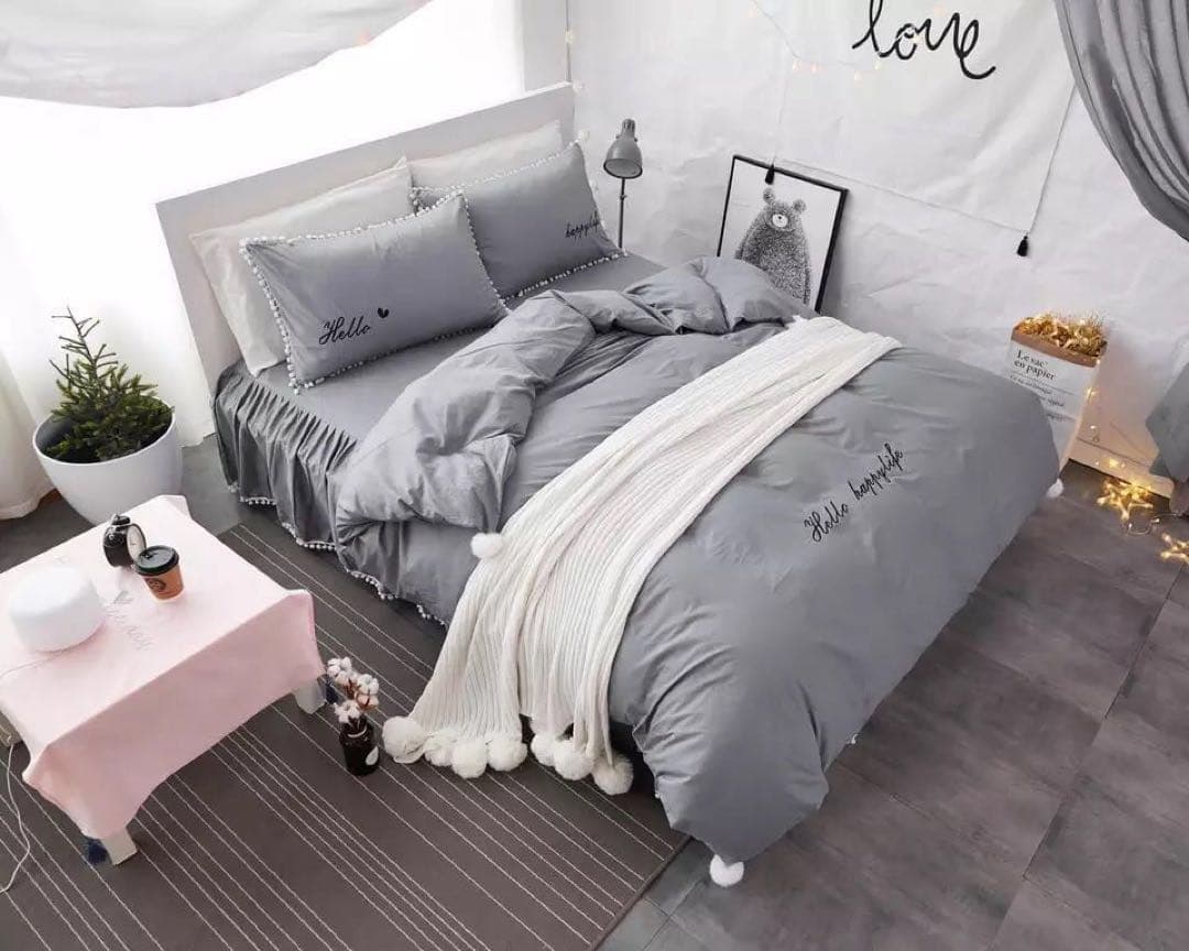 グレー ダブルカバーセット メッセージ入り