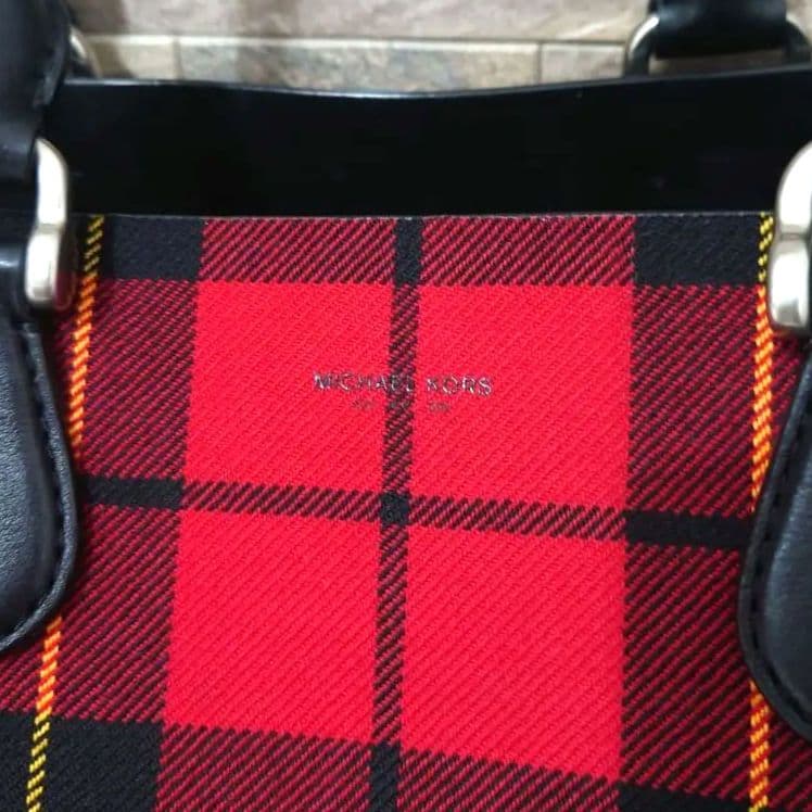 【希少】マイケルコース　ハラコ　チェック　レオパード　ハンドバッグ　トートバッグ