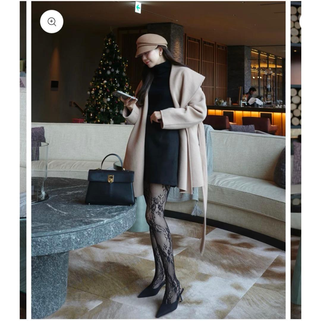 polaura 完売　ショールカラーウールミドルコート