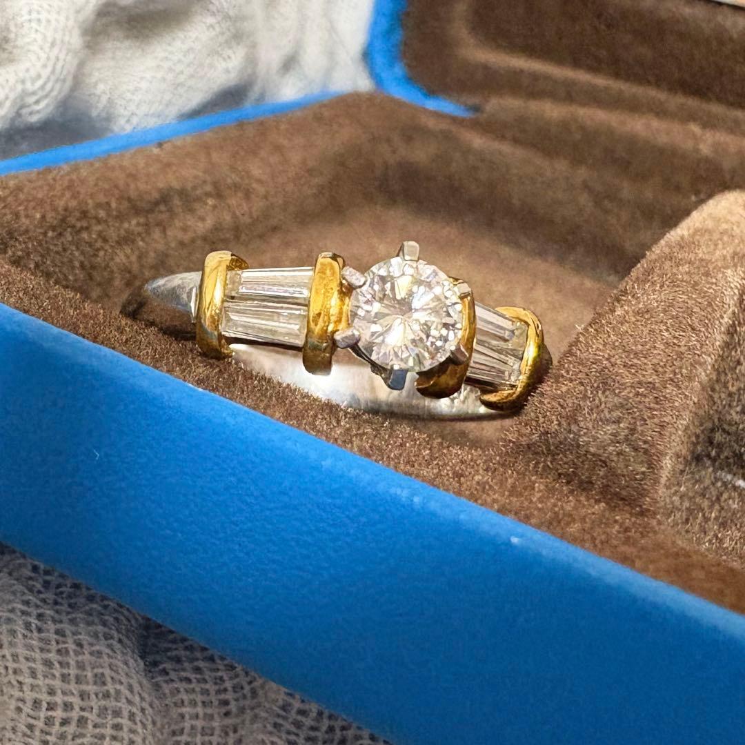 K18 プラチナ ダイヤモンド リング 18金