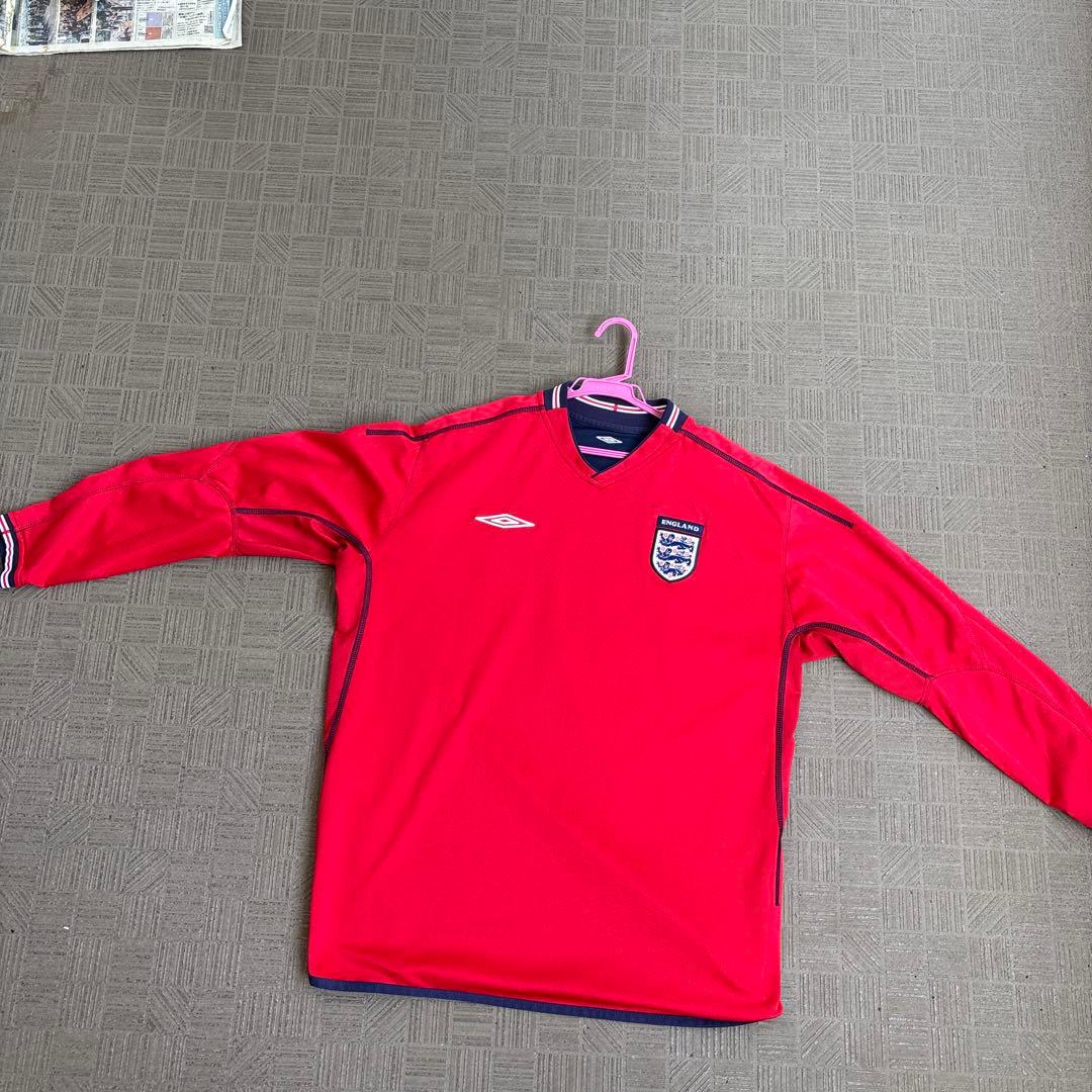 【珍品】イングランド代表 UNBRO ネイビー/レッド 長袖シャツ 10