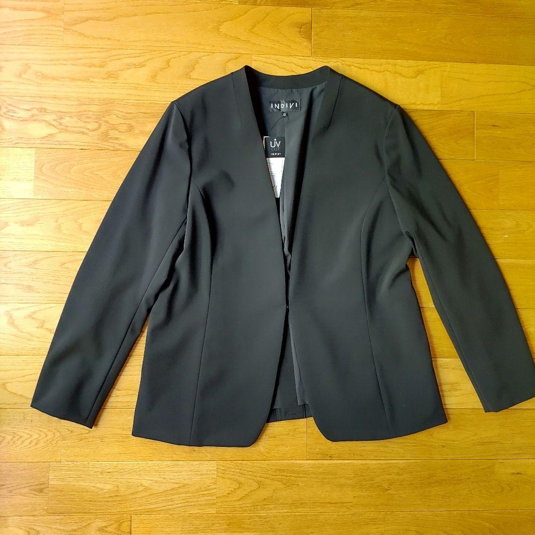 【新品】INDIVI　スーツ　パンツスーツ　上下セットアップ　黒　大きいサイズ