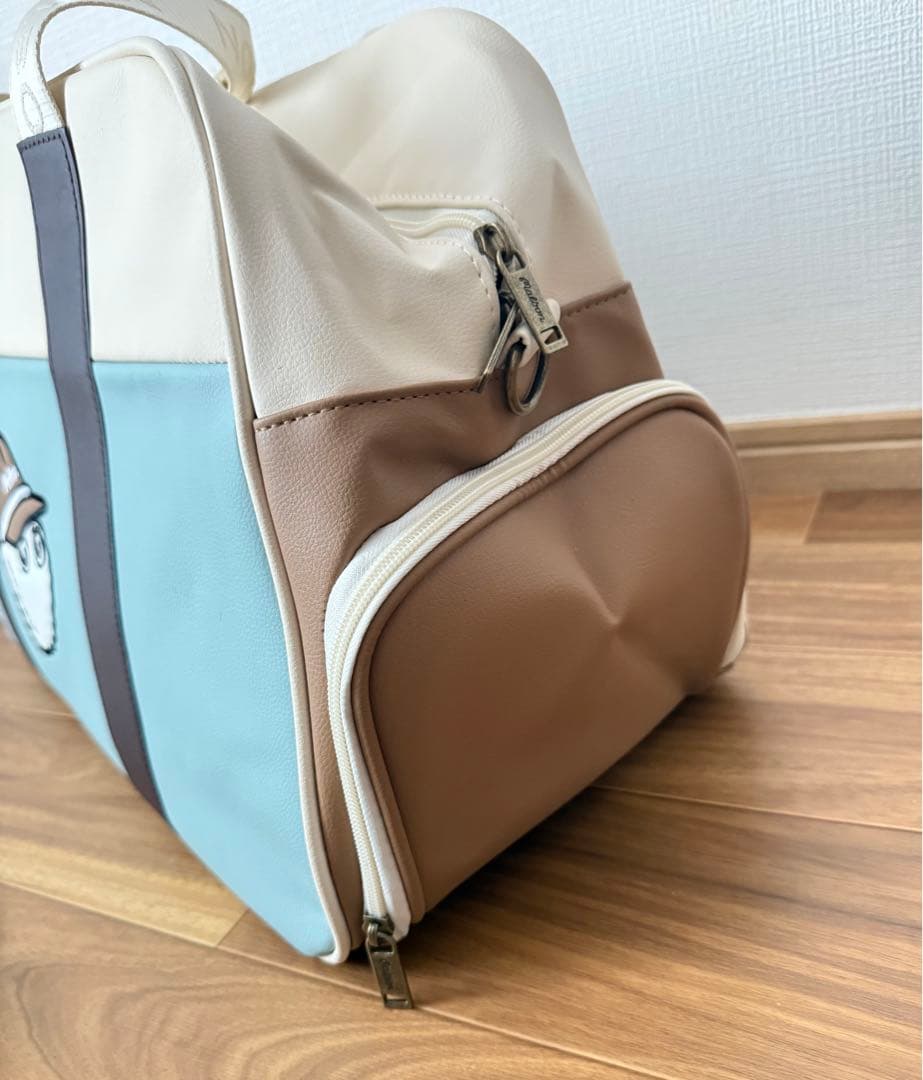 即日発送malbon25バッグキャディバッグ ボストンバッグアイボリー 水色