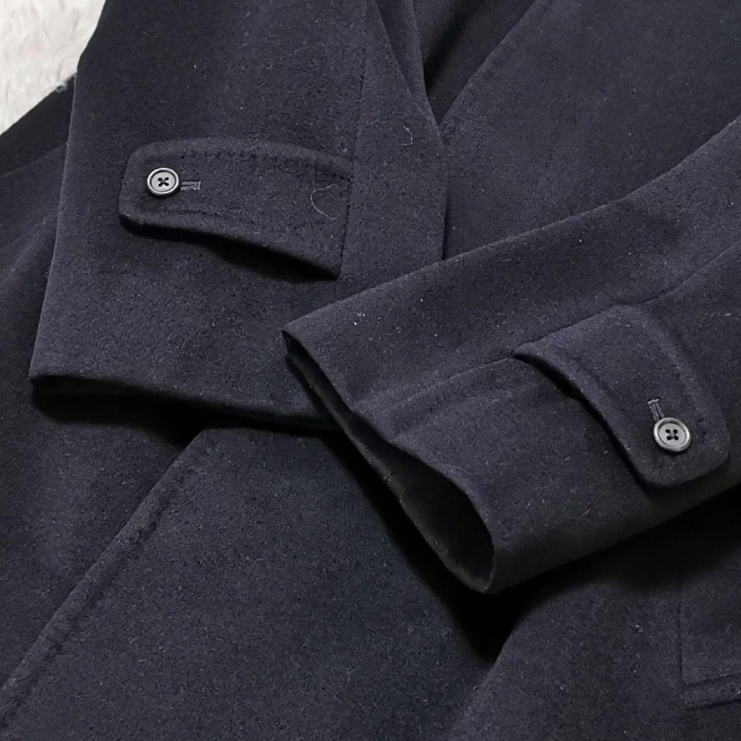 アクアスキュータム カシミア バルマカーンコート ステンカラーコート 紺 L相当