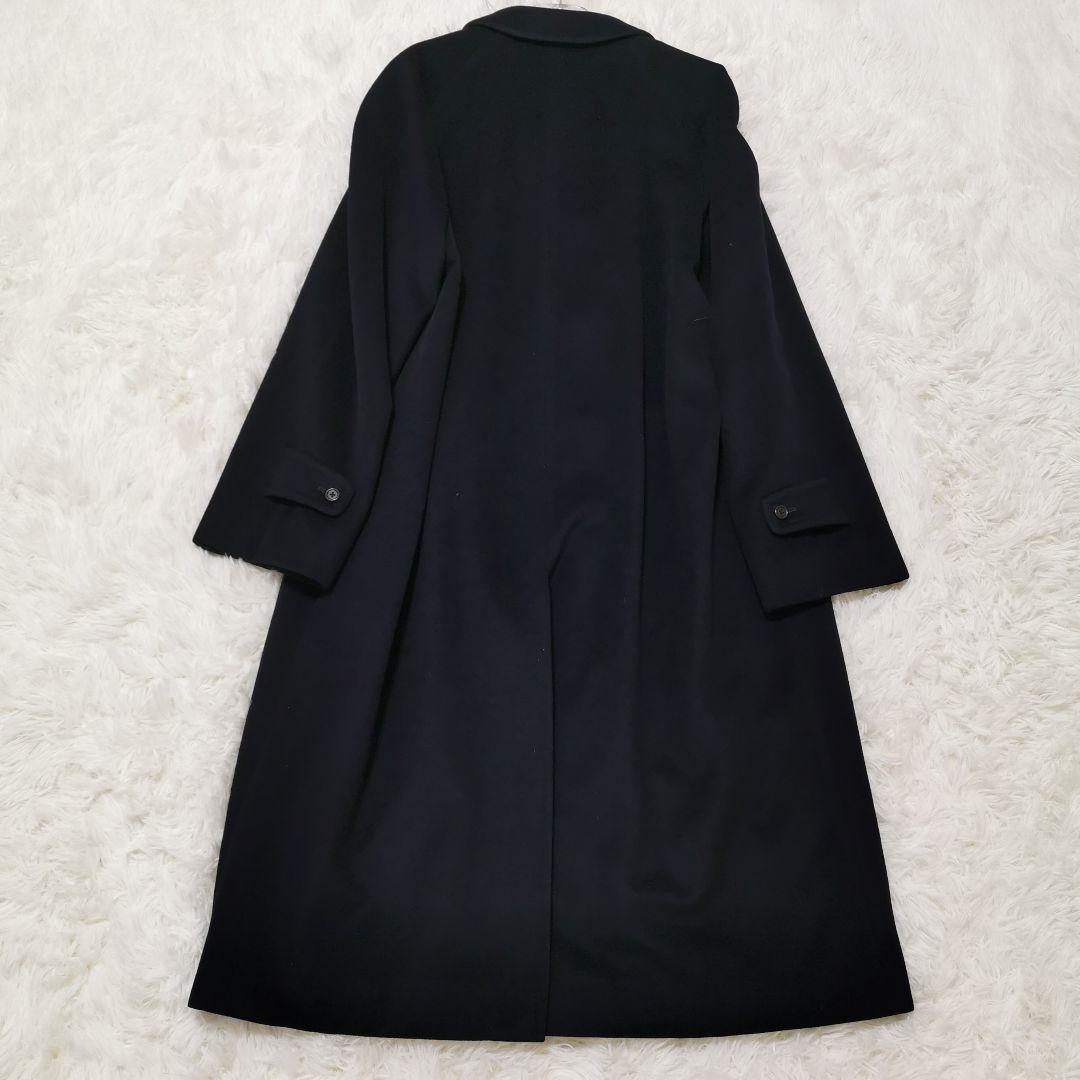 アクアスキュータム カシミア バルマカーンコート ステンカラーコート 紺 L相当