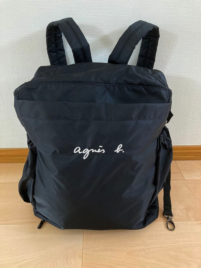 agnes b. ブラック トートバッグ リュック マザーズバッグ 極美品
