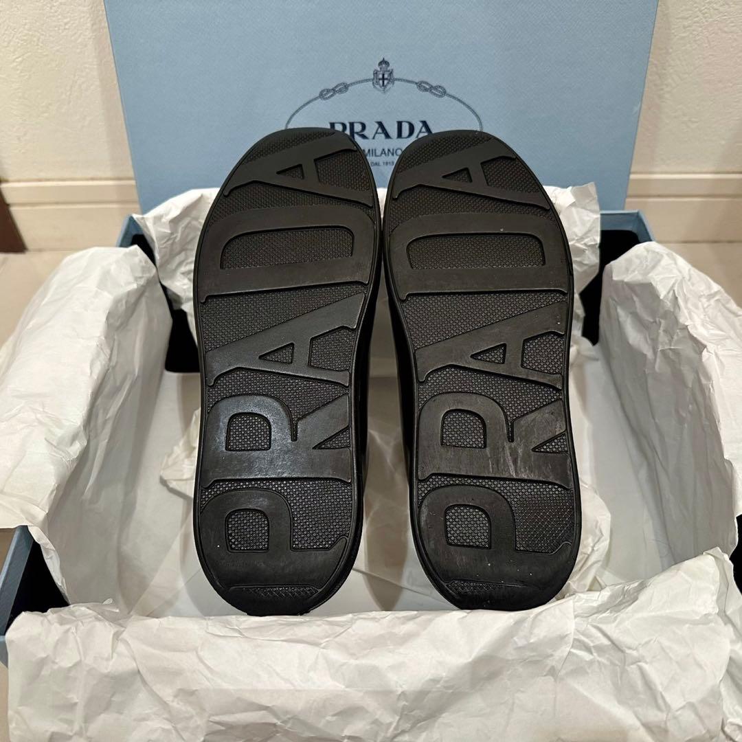 【イタリア製】PRADA｜エナメル 厚底スニーカー ブラック EU34 1/2