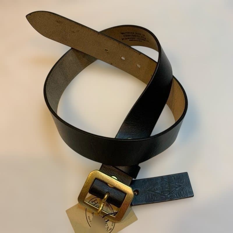 アートブラウン社　クロムエクセルレザー　ギャリソンベルト　茶芯ブラック　W３２