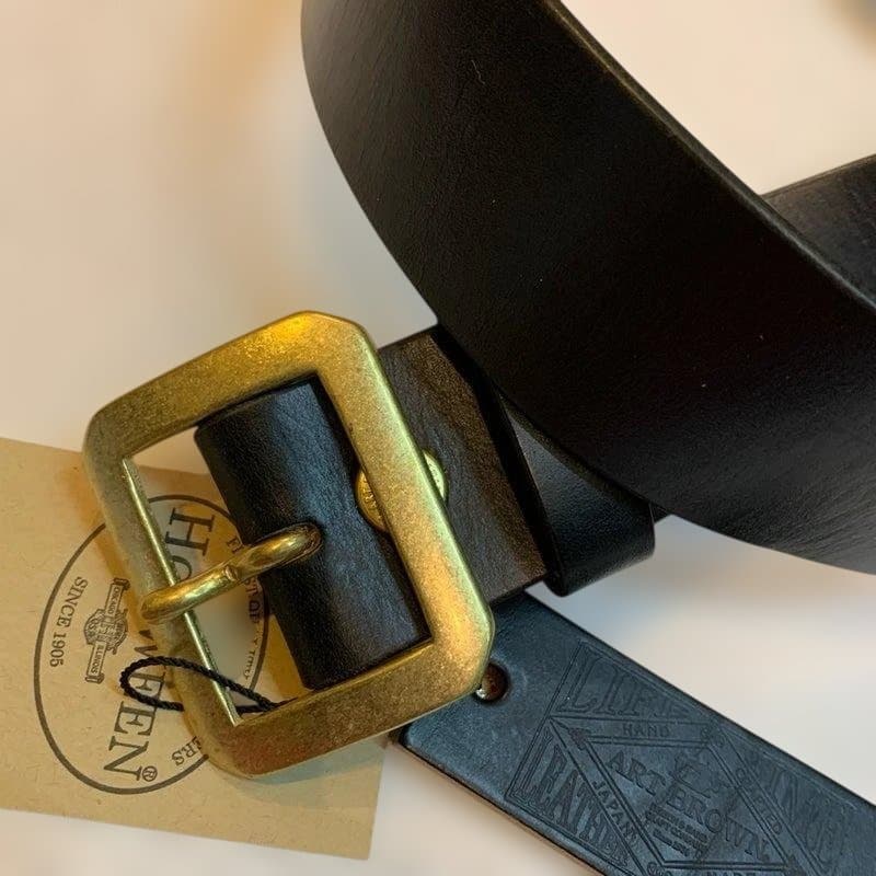 アートブラウン社　クロムエクセルレザー　ギャリソンベルト　茶芯ブラック　W３２