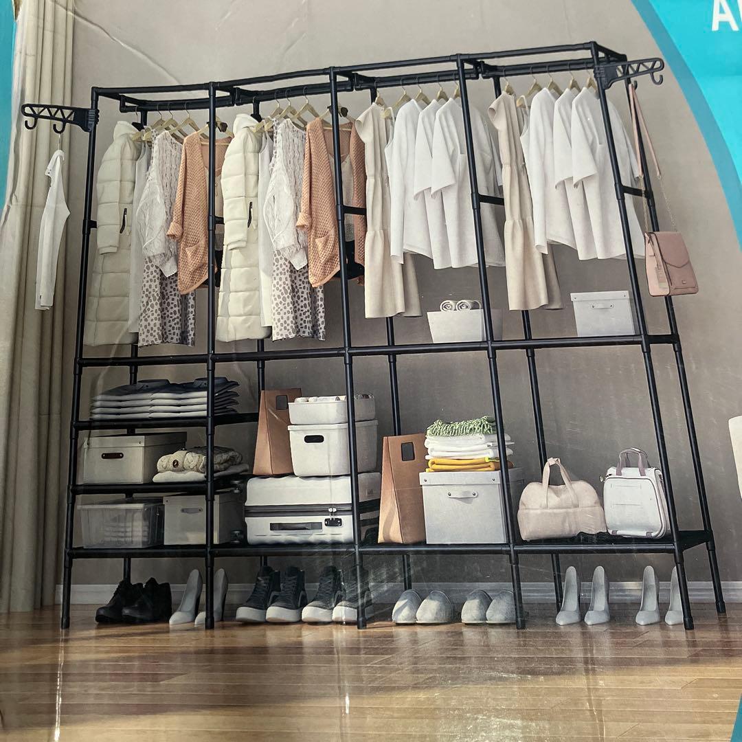 パイプハンガー　ウォークインクローゼット　ハンガーラック　黒　新品未使用