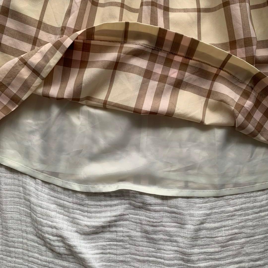 美品　Burberry バーバリーロンドン　丸襟　スモッキングワンピース　130