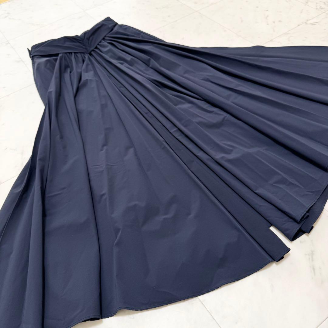 【美品】JENNE ジェンヌ バックトレーンスカート ロングスカート ネイビー