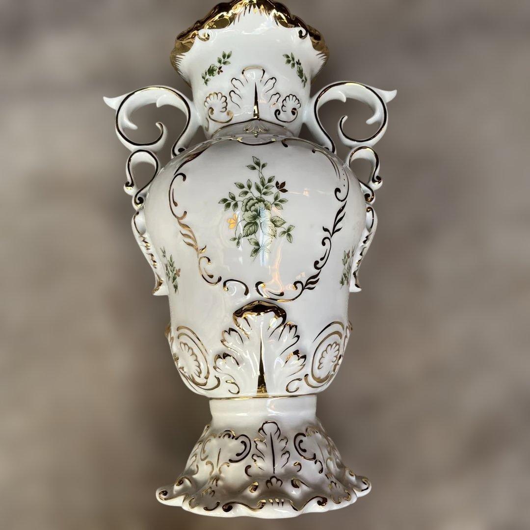 フローラルデザインの陶器花瓶　 ハンガリー製ホロハーザ