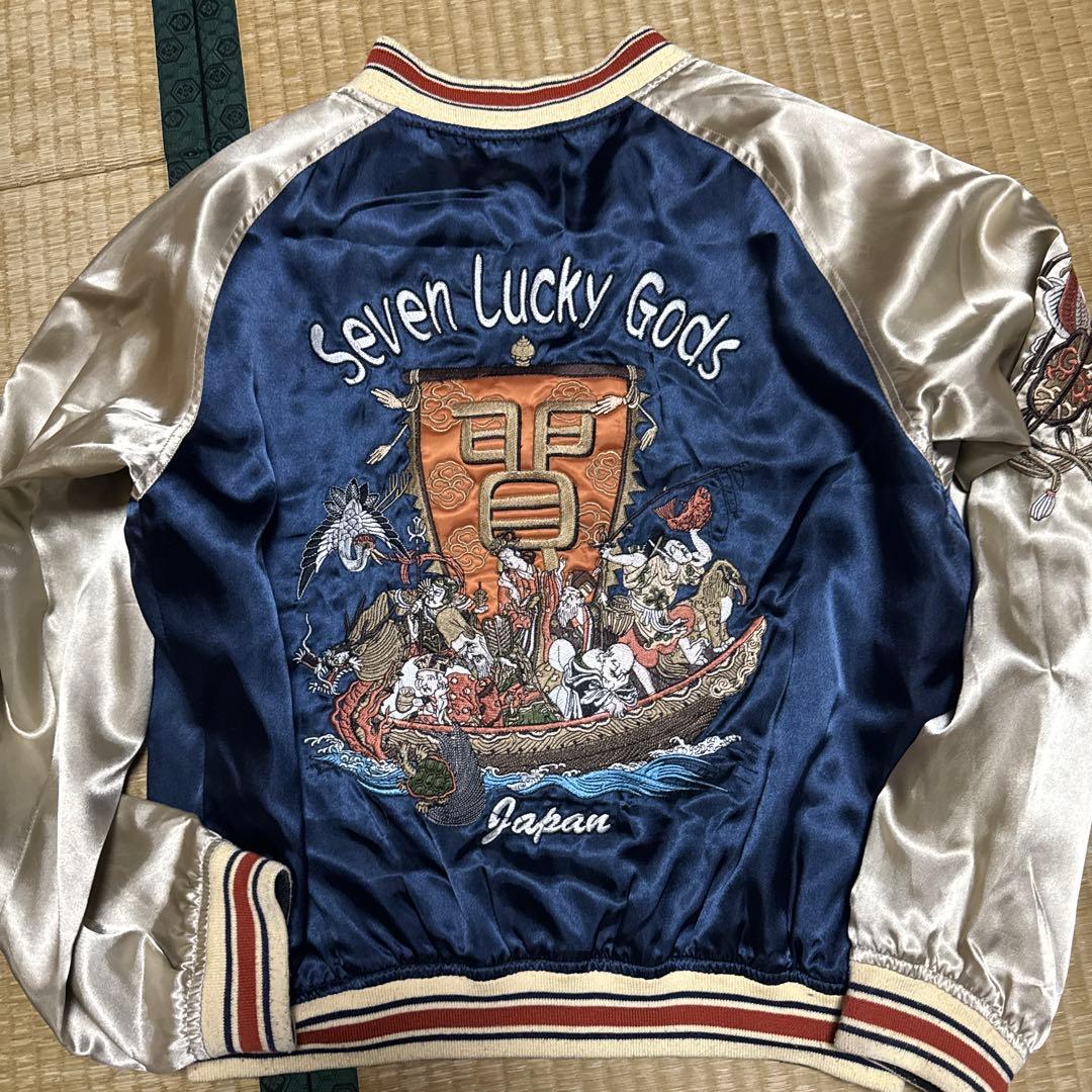 スイッチ様　Seven Lucky Gods スカジャン M ネイビー/シルバー