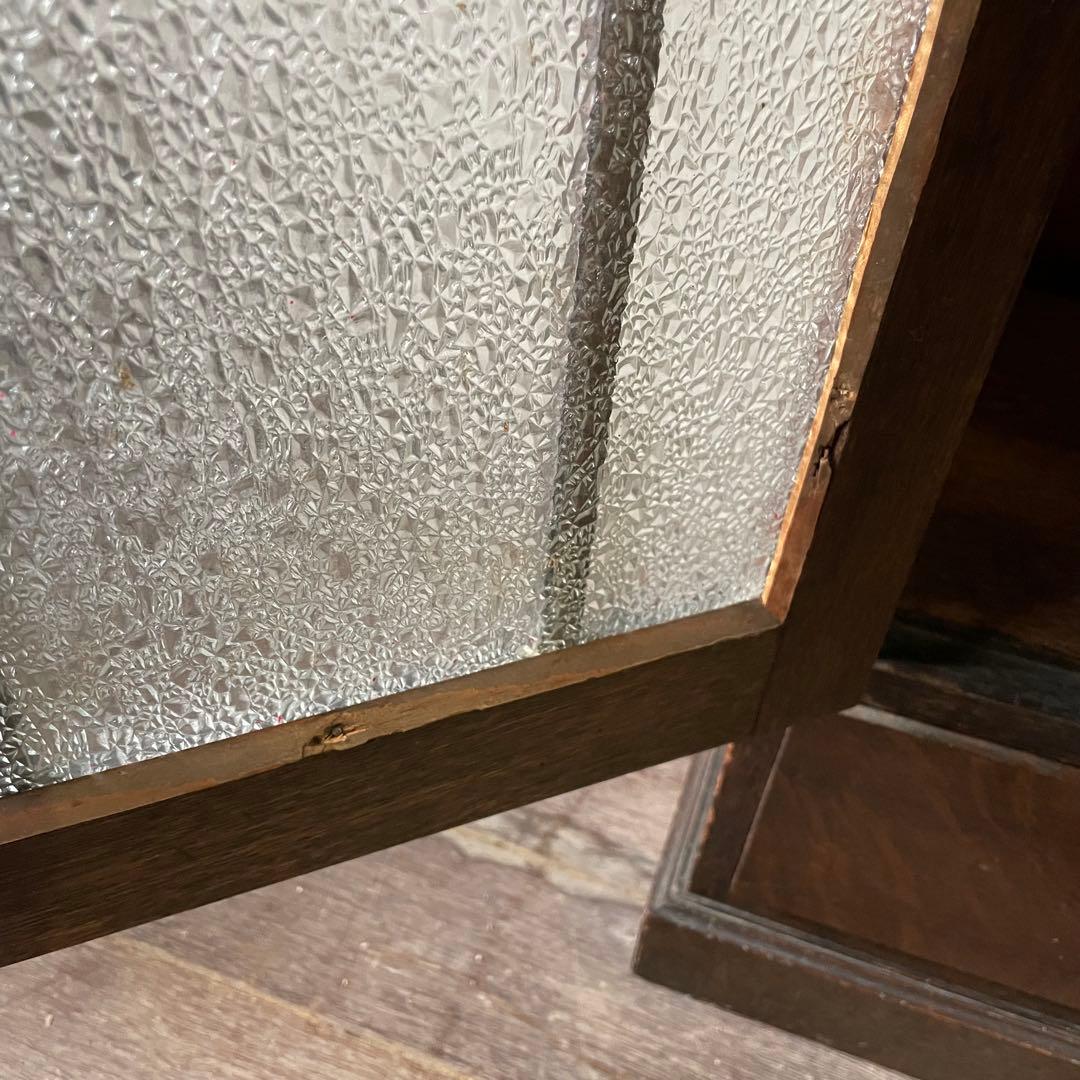 アンティーク ガラス戸棚 キャビネット 飾り棚 古家具 骨董棚 和製アンティーク