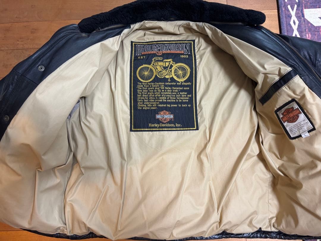 y*6様 Harley-Davidson ボア襟付きレザーダウンジャケット