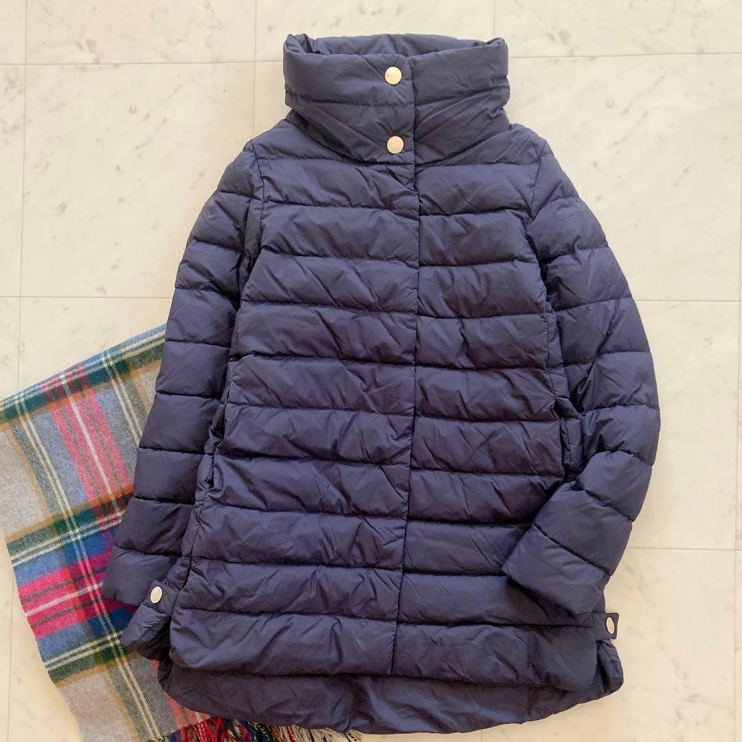 極美品　ヘルノ　エコエイジ Aライン ダウンジャケット　ネイビー　40