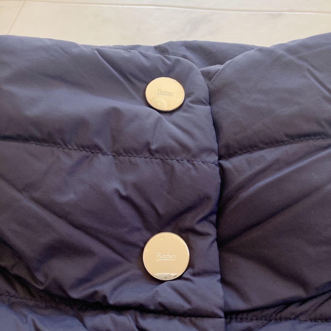 極美品　ヘルノ　エコエイジ Aライン ダウンジャケット　ネイビー　40