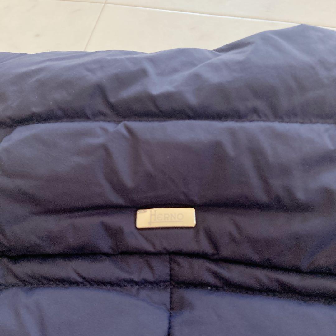 極美品　ヘルノ　エコエイジ Aライン ダウンジャケット　ネイビー　40