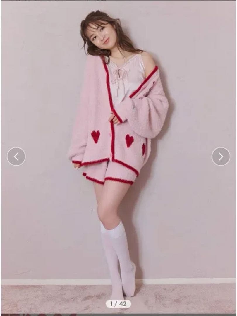 ジェラートピケ　ラメフェザーカーディガン・ショートパンツ　セットアップ