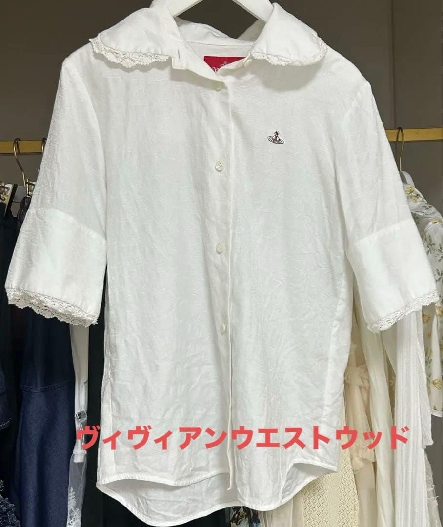 ヴィヴィアンウエストウッド red label レース　 オーブ柄 ブラウス