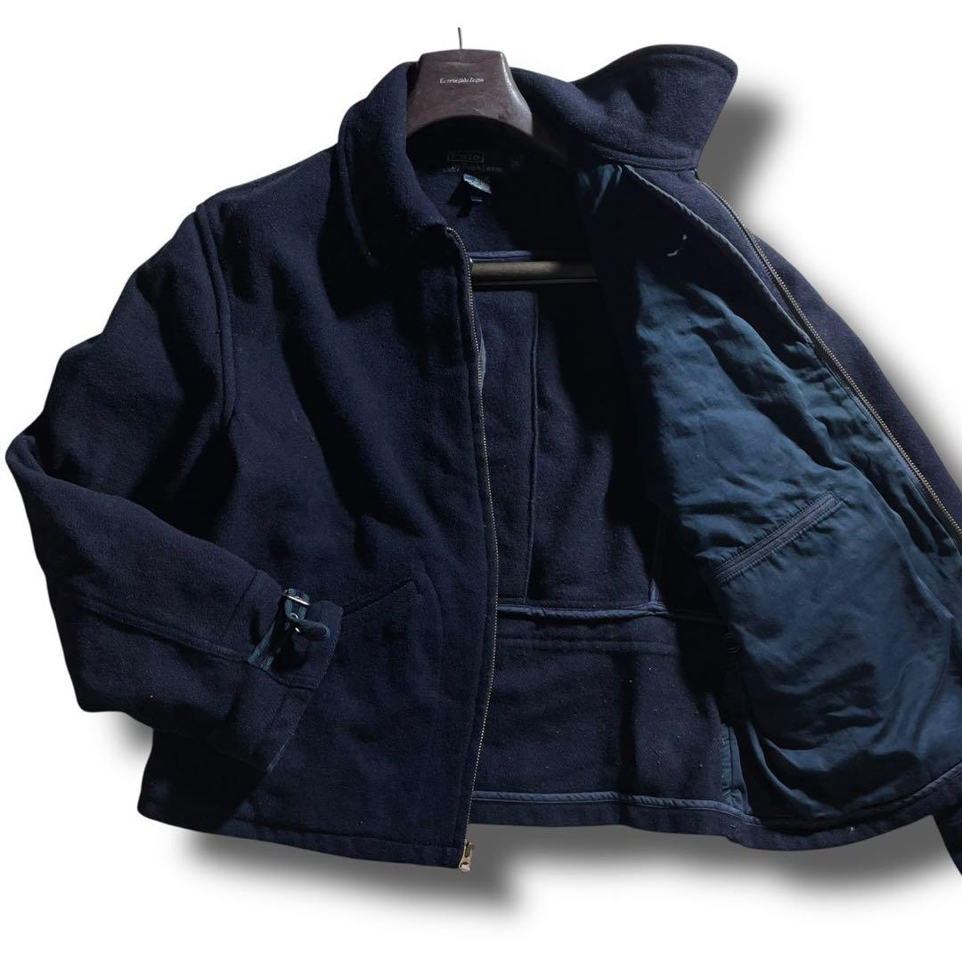希少 ポロラルフローレン ウール スイングトップ ジャケット 濃紺 Lサイズ