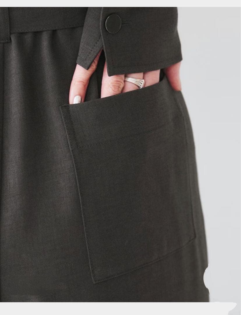 【朝比奈彩✖️Oggi✖️UNTITLED 】シャツカラーオールインワングレー