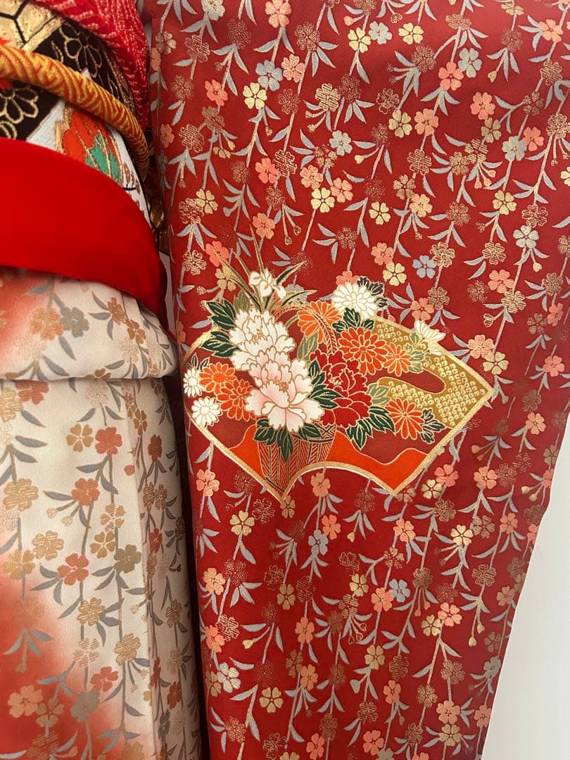 7歳　七五三　正絹着物　帯　帯揚げ　帯締め　しごきのセット