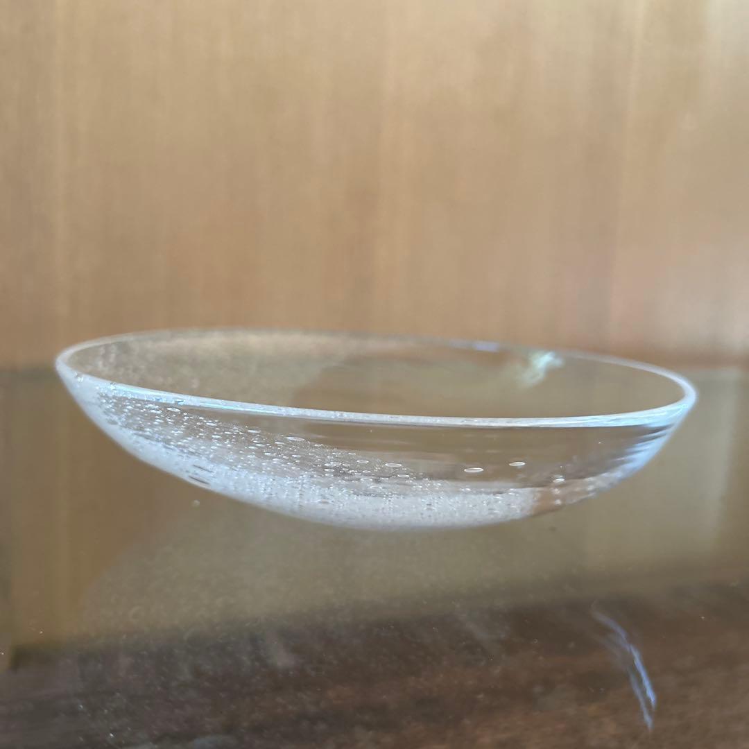 新品◆109 荒川尚也　気泡　アワガラス平鉢M 16.0cm 2枚　宙吹きガラス